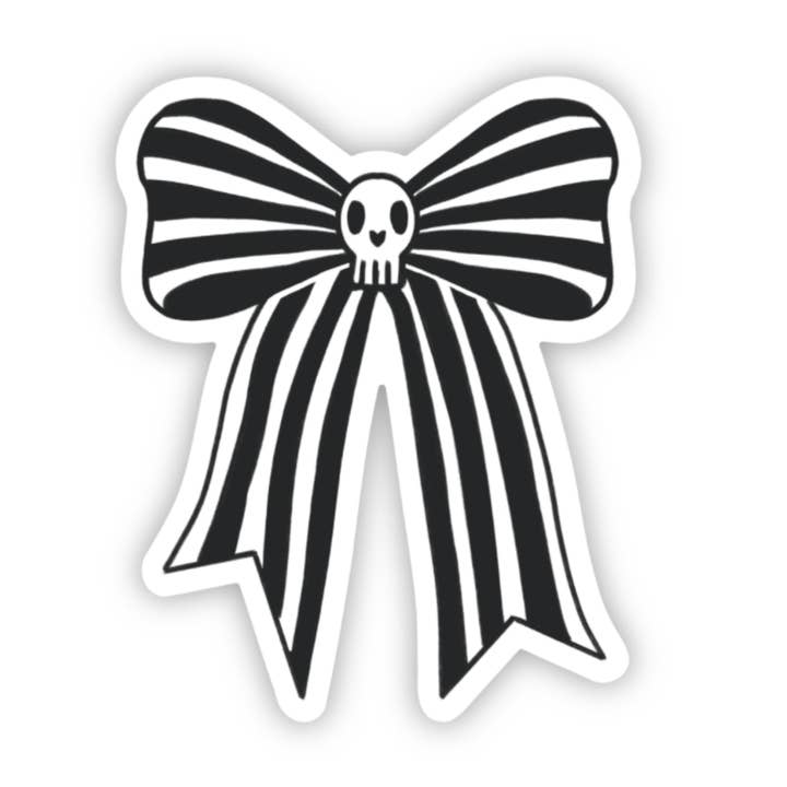 Spooky Bow Vinyl Sticker for wholesale by Doohickle Designs
