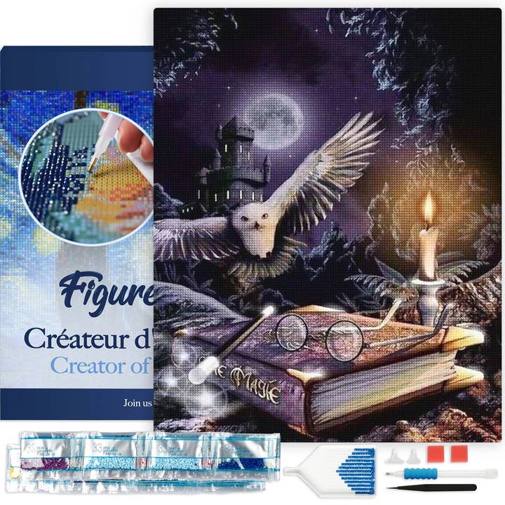 Diamond Painting - Magic Owl 40x50cm Framed canvas for wholesale by Figured'Art (UK)