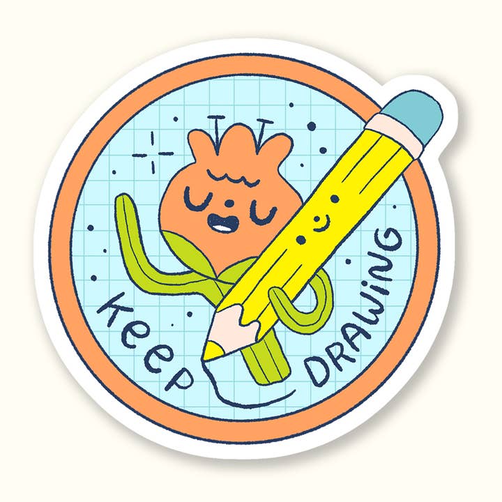 Ivna Lins - Wholesale Sticker - Keep Drawing Vinyl Sticker - Cute Message Artist Motivation0