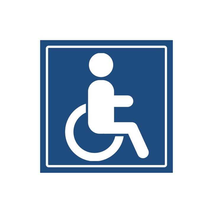 Handicap Wheelchair Accessible - 6-Pack Individually Cut Stickers - 6”x6” for wholesale by StickerJet