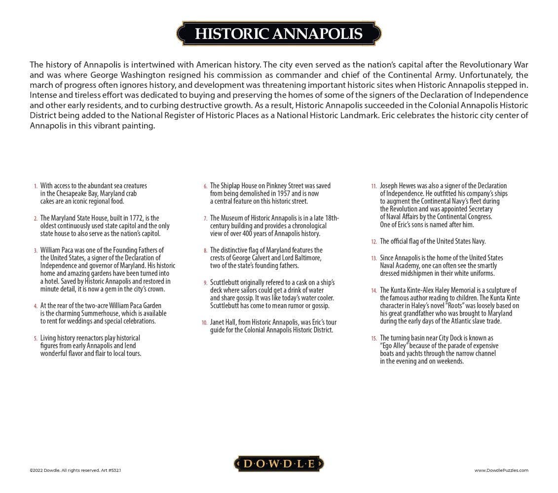 Boardwalk Puzzle Company - Wholesale Puzzle - Adult - Historic Annapolis - 500 Piece2