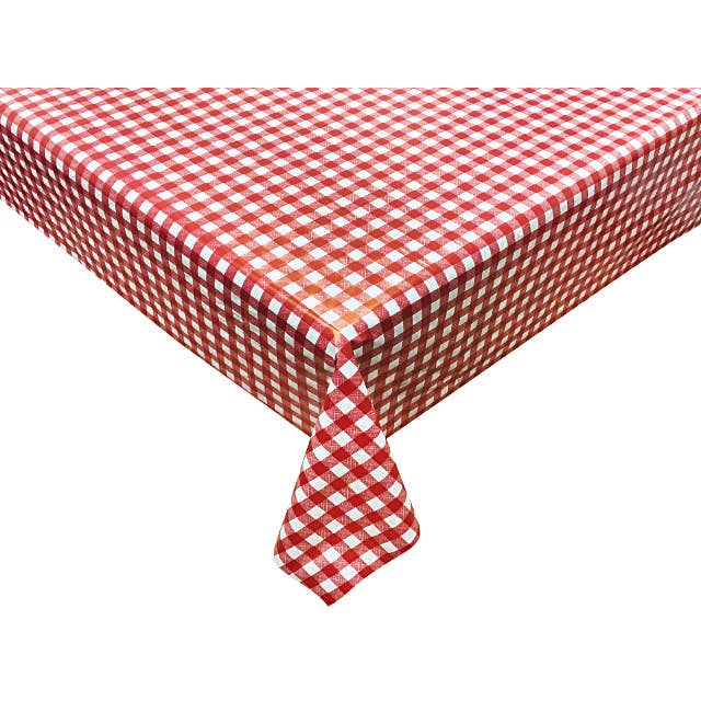 Texstyles Deco Inc. - Wholesale Tablecloth - Gingham - Red - PEVA Vinyl Tablecloth