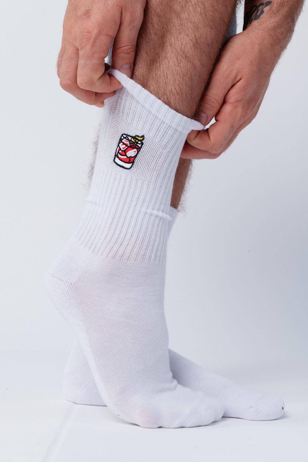 white Negroni | Embroidered organic cotton socks for wholesale on Faire6