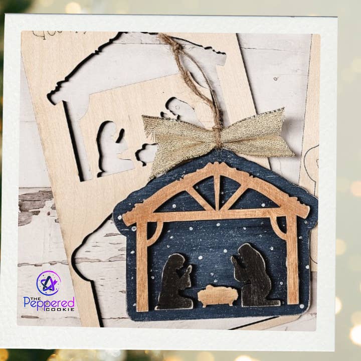 The Peppered Cookie - Wholesale DIY Craft Kit - Pop-Out Kit - Away in a Manger UNFINISHED0