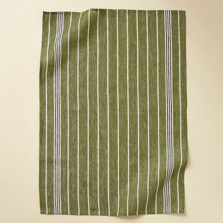 Dishcloths lin Aux petits oignons kaki for wholesale by Sylvie Thiriez