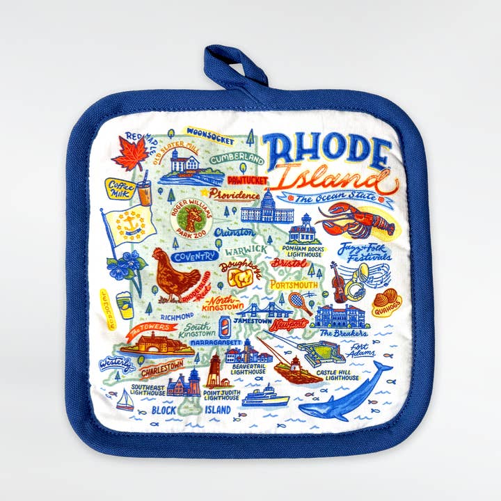 Rhode Island Map Pot Holder for wholesale by Commonwealth Souvenirs