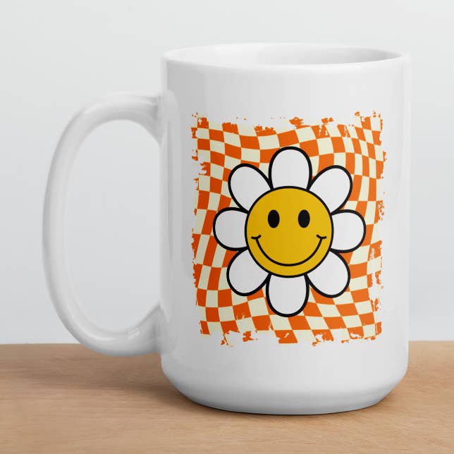 Tazza a Scacchi con Margherita Sorridente | 11oz o 15oz per la vendita all'ingrosso da parte di a riley creations