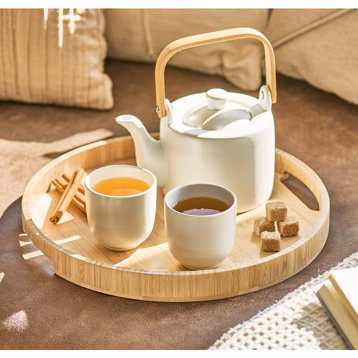 light brown Serving tray, bamboo for wholesale on Faire1