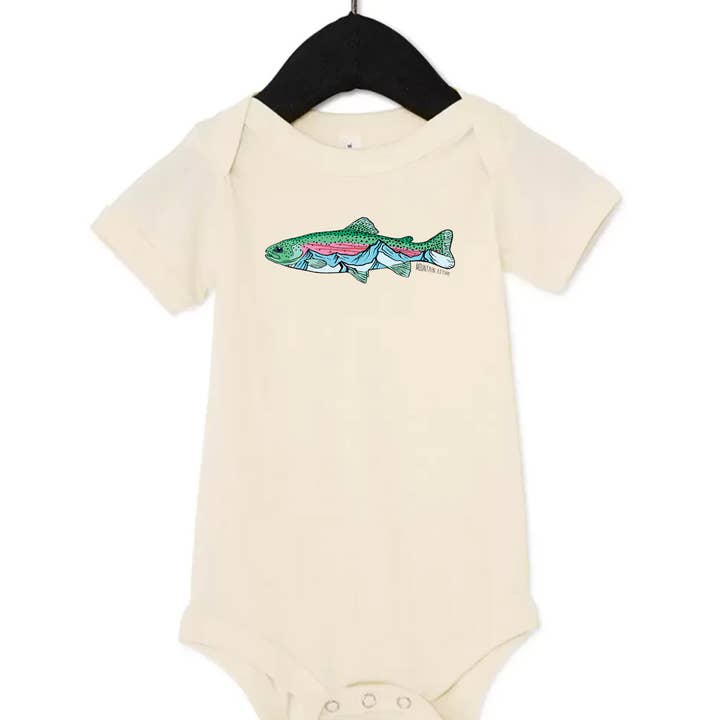 Mountain Trout Baby Onesie for wholesale by Mountain Attire