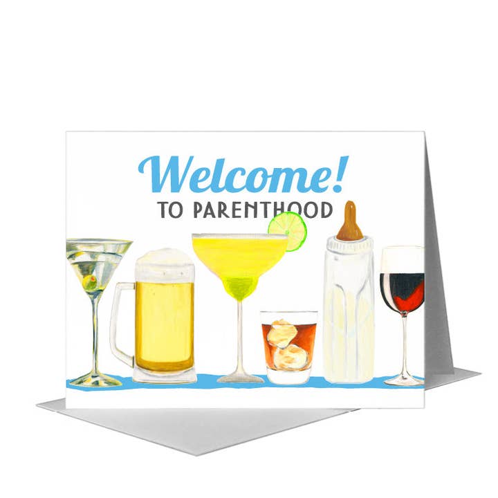 Cocktails, Greeting Card (#8605F) for wholesale by Printed Canvas
