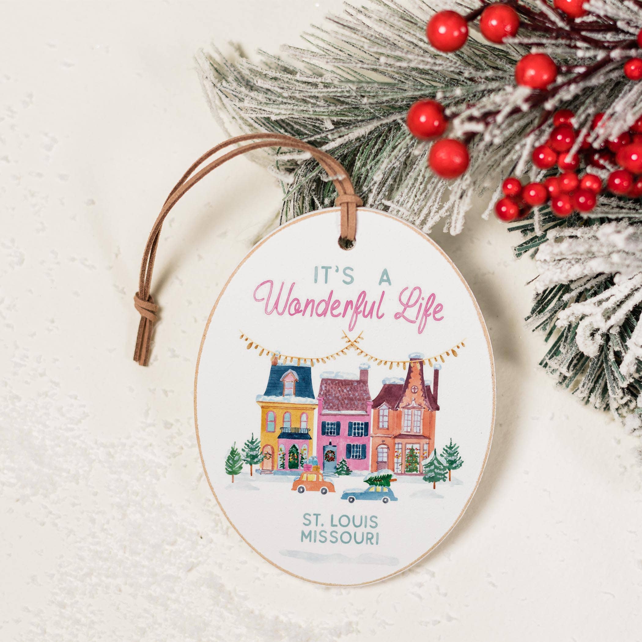 White Oval Ornament-It's A Wonderful Life St. Louis Missouri for wholesale on Faire1