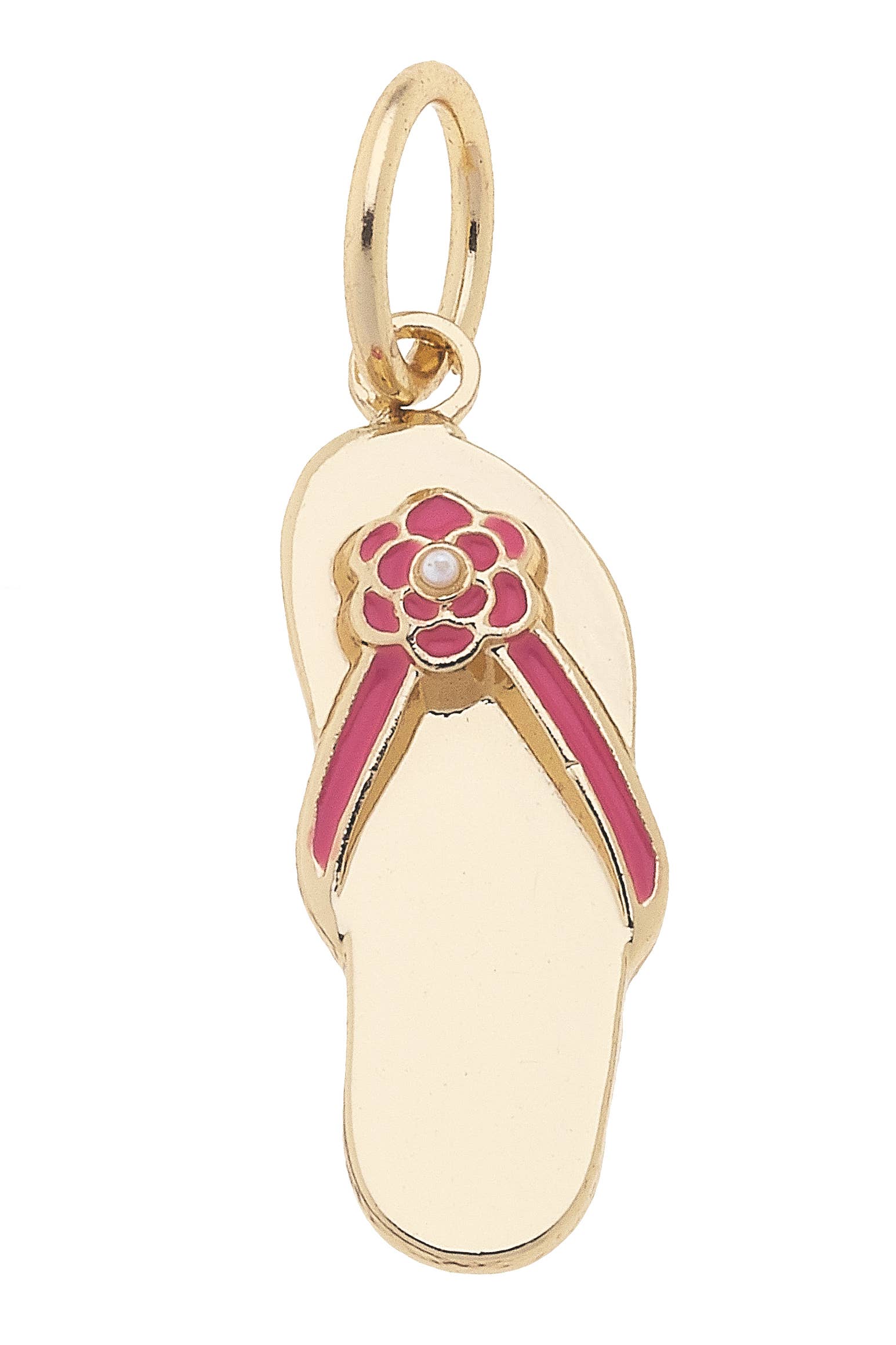 Canvas Style - Wholesale Individual Charm/Pendant - Flip Flop Charm in Shiny Gold