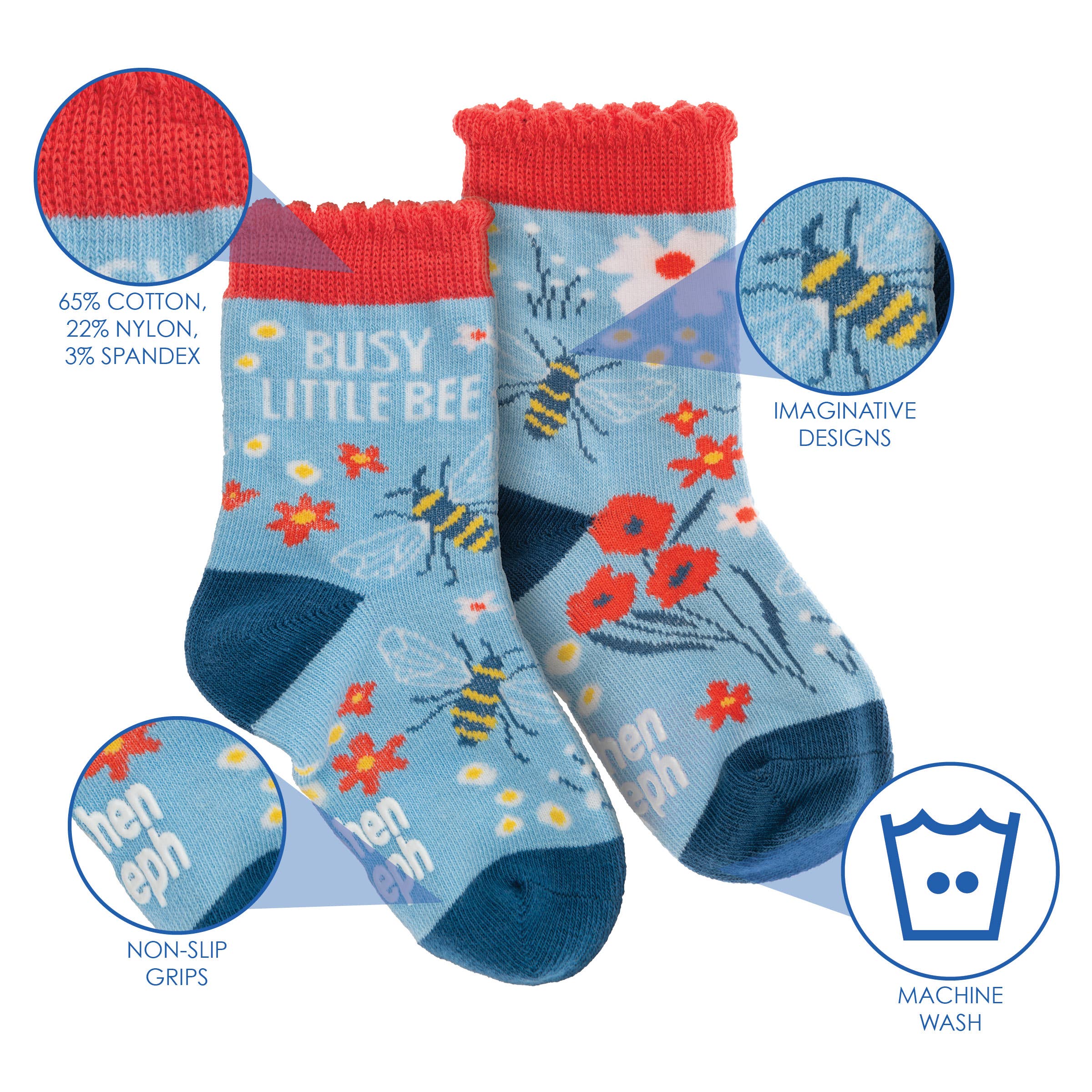 Stephen Joseph Gifts - Vente Chaussettes – enfant - Chaussettes pour tout-petits avec motif d'abeille1