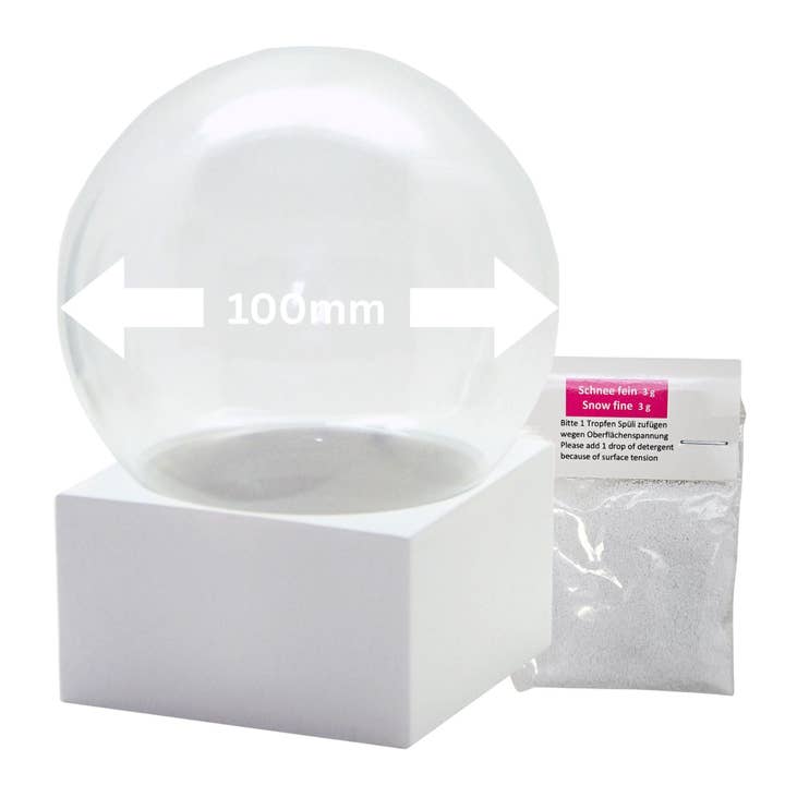 Kit de bricolage 100 mm socle en résine poly blanc carré pour la vente par Schneekugelhaus