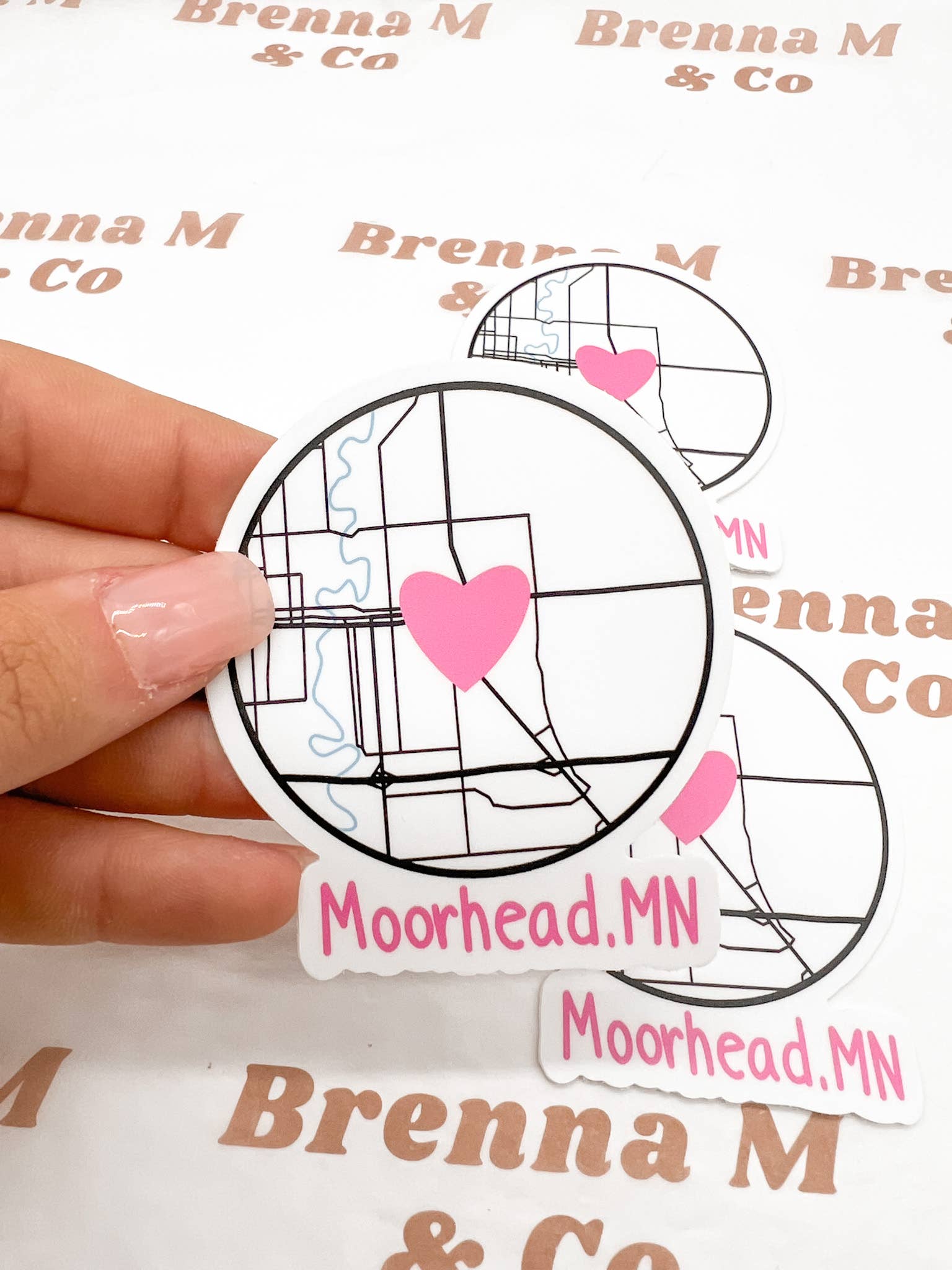 Moorhead Minnesota Map Sticker