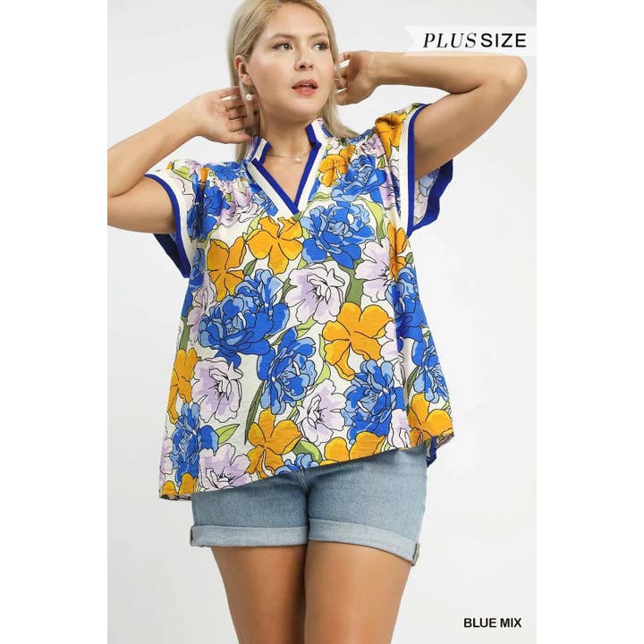 Blusa com Estampa Floral PLUS por atacado de STYLE USA