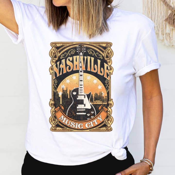 Nashville Music City T-shirt för wholesale av Bar B Tees
