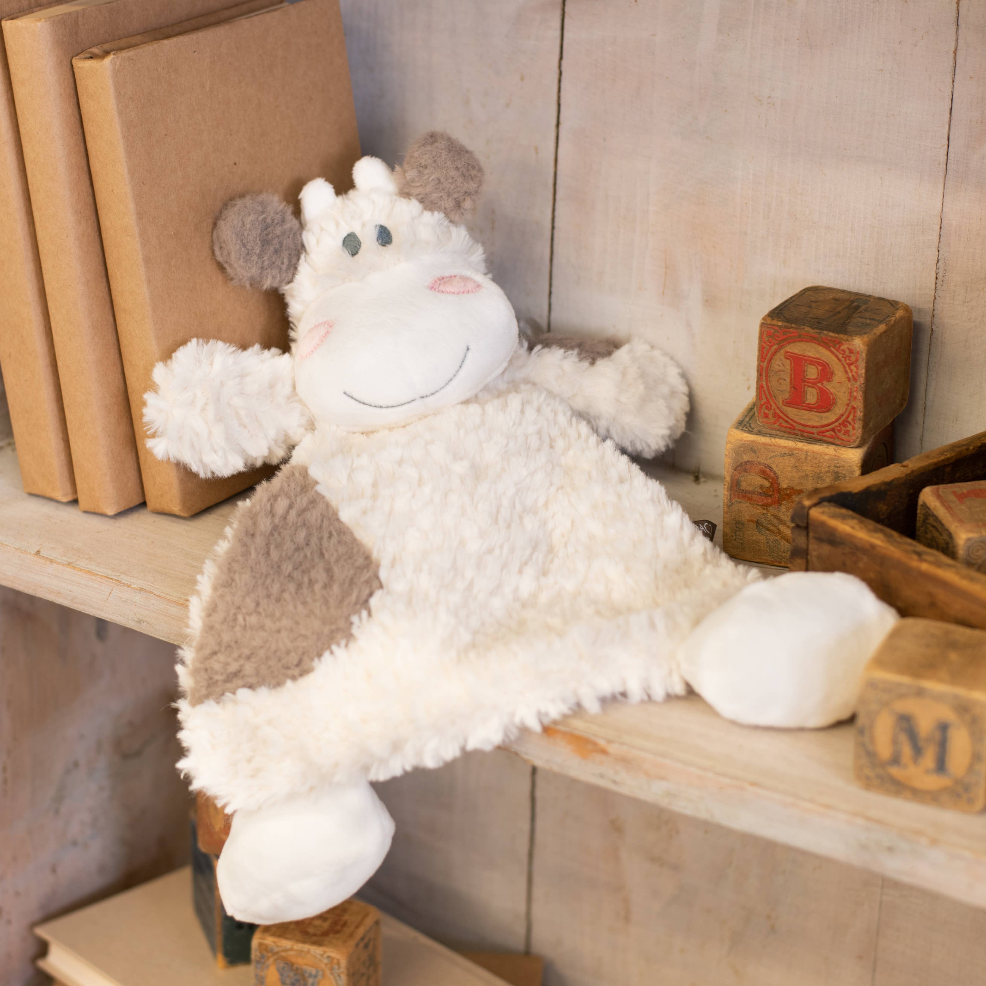 DEMDACO - Wholesale Security/Cuddle Blanket - Baby - Moozer Cow Rattle Blankie1