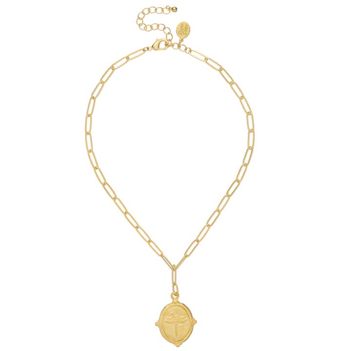 Dragonfly Paperclip Necklace for wholesale by Susan Shaw