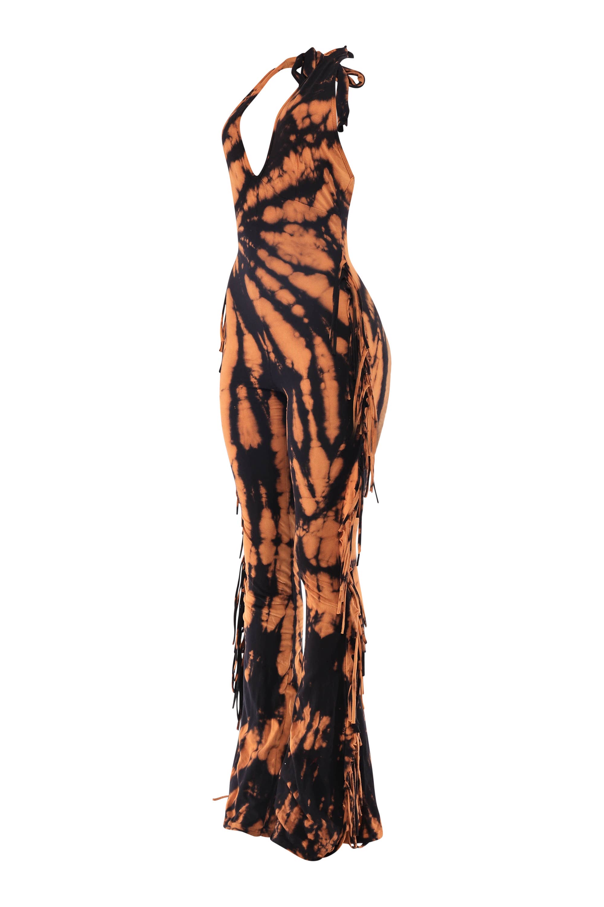 K Too - Wholesale Jumpsuit - Women's - Tie dye fringed halter jumpsuit3