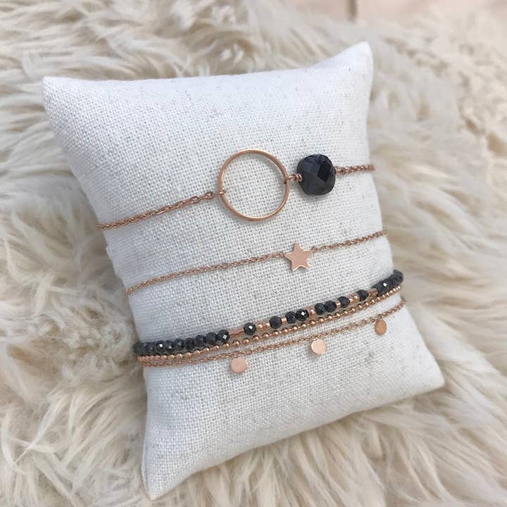 Mint15 - Wholesale Beaded Bracelet - Bracelet 'Alexis' - Black Obsidian5