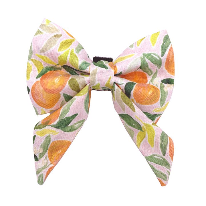 Clementine Orange Sailor Dog Bow for wholesale by Winthrop Clothing Co.