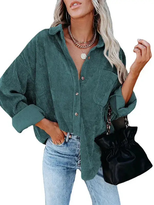 Lovesoft – wholesale Buttoned-down shirt – Women's – Women's Casual Loose Fit Corduroy Button-Down Shirt18