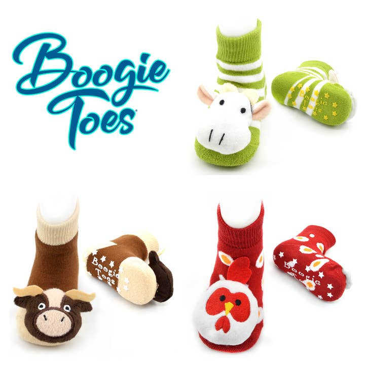 Liventi - Wholesale Socks - Baby - Boogie Toes Rattle Socks 72 pc with Free Black Spin Display