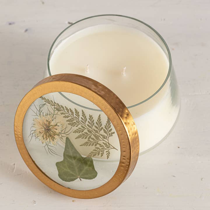 Rosy Rings - Wholesale Jar/Filled Candle - Forest Large Pressed Floral Candle