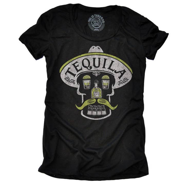 Solid Threads - Wholesale Screen Printed T-Shirt - Women's - Women's Tequila Skull T-shirt
