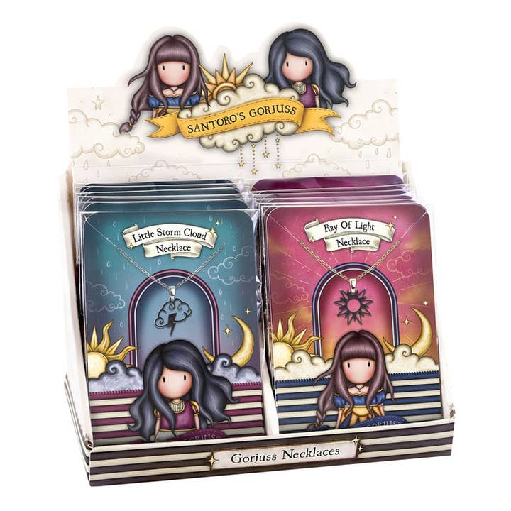 Gorjuss - Colliers présentés dans un présentoir (6 modèles de chacun) pour la vente par Santoro London