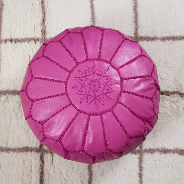 DarKech - Wholesale Ottoman - Pink ottoman pouf Leather