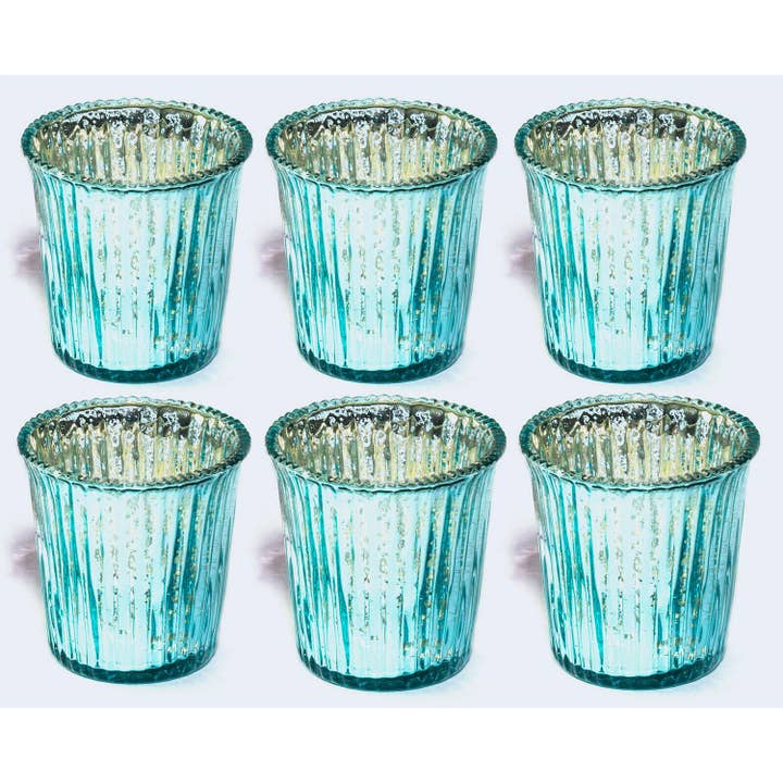 Globe Enterprise – wholesale Candle holder – Mercury Glass Ribbed Candle Holders | Elegant Wedding Decor1