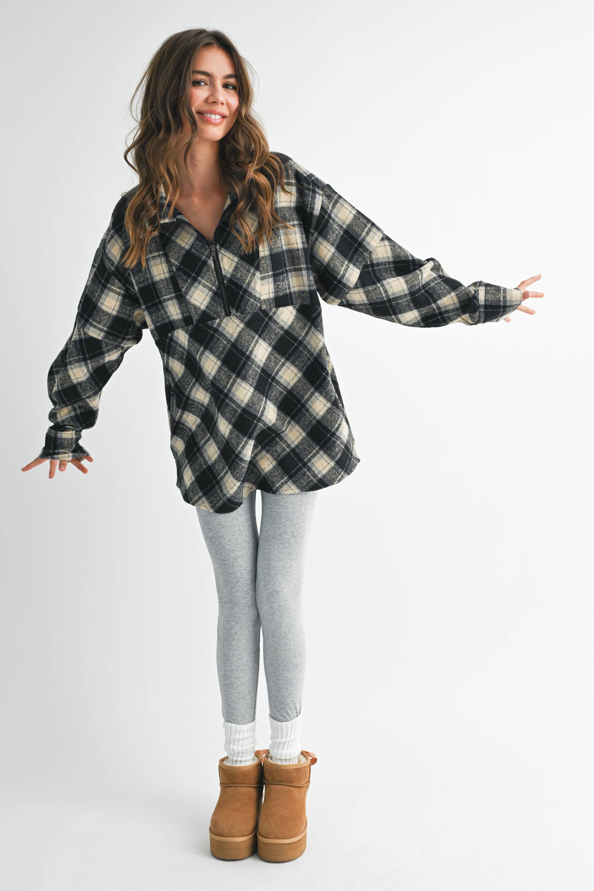 AEMI + CO - Wholesale Sweatshirt - Women's - 8421EK Mya Plaid Pullover 12