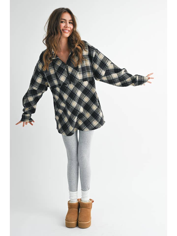 AEMI + CO - Wholesale Sweatshirt - Women's - 8421EK Mya Plaid Pullover 12