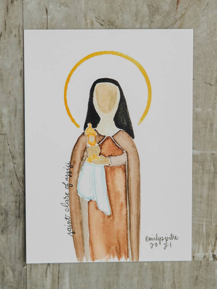 St. Clare of Assisi - 5x7 Print for wholesale by Emily S Pitre Art