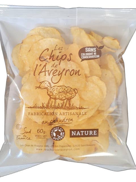 AVEYRON NATURE ARTISAN CHIPS 60G SNACK for wholesale by LES CHIPS DE L'AVEYRON