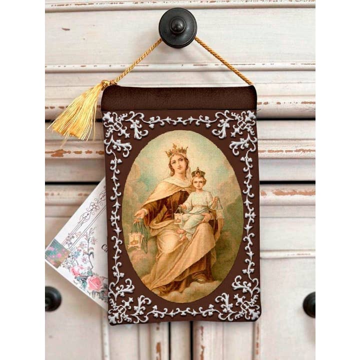 Made By Catholics - Wholesale Religious Card - CARMELITE BROWN SCAPULAR Velvet Blessing Carrier, Hd Image