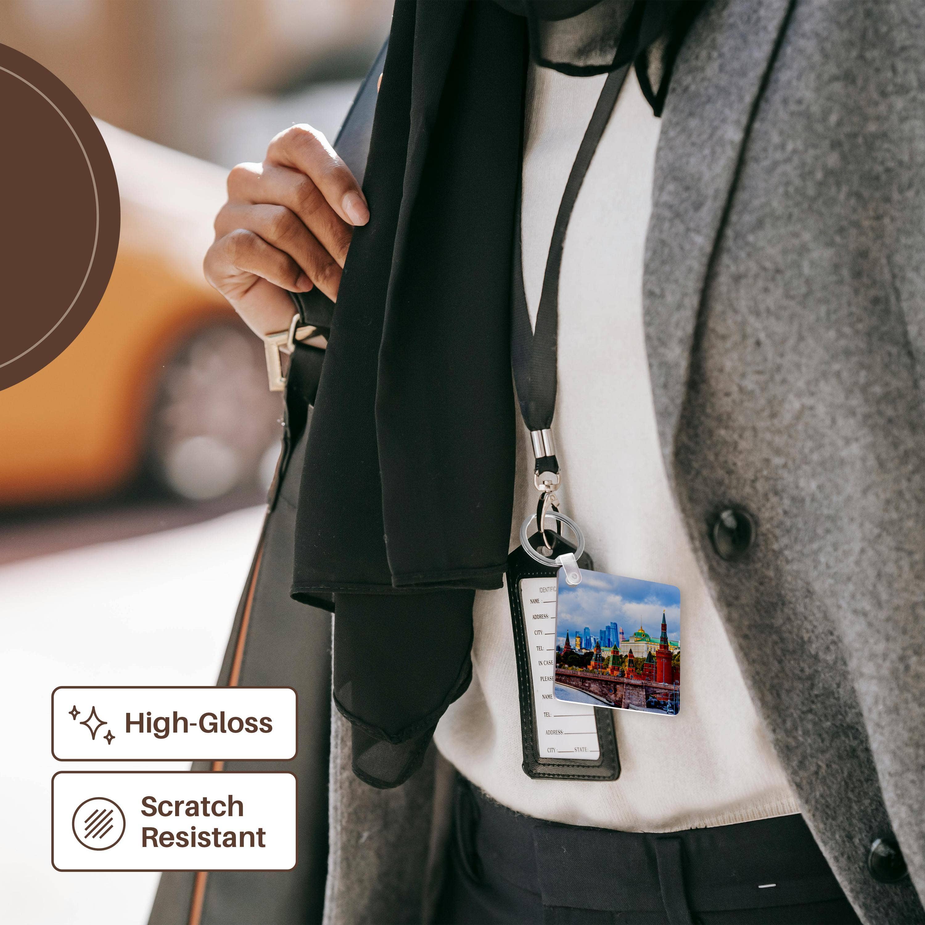 3dRose - Wholesale Keychain - Unisex - 3dRose, Moscow Kremlin towers and modern skyscrapers of Moscow City, Key Chain6