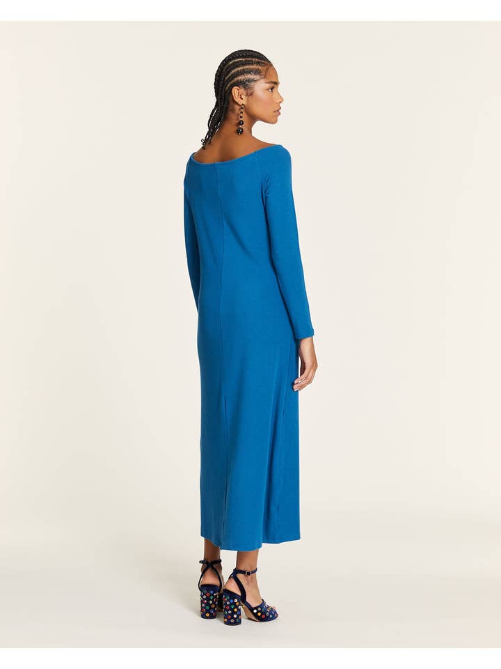 Pepaloves - Wholesale Dress - Women's - VESTIDO CANALÉ CUELLO BARCA AZUL2