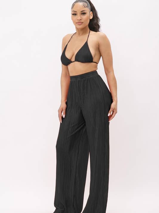 Ensemble haut de bikini avec pantalon à jambes larges pour la vente par Belita Collection