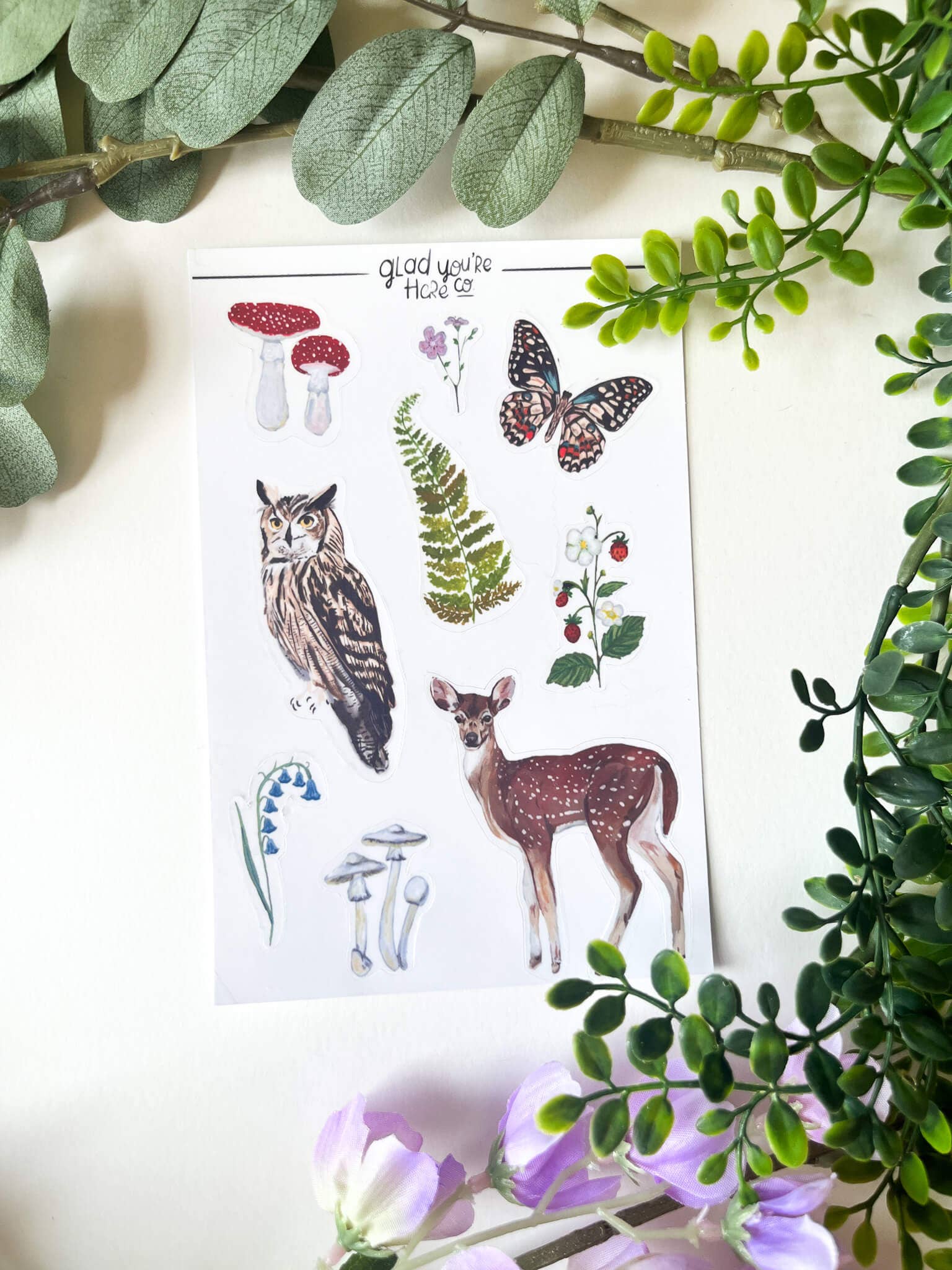 Woodland Sticker Pack for wholesale by glad you're here co