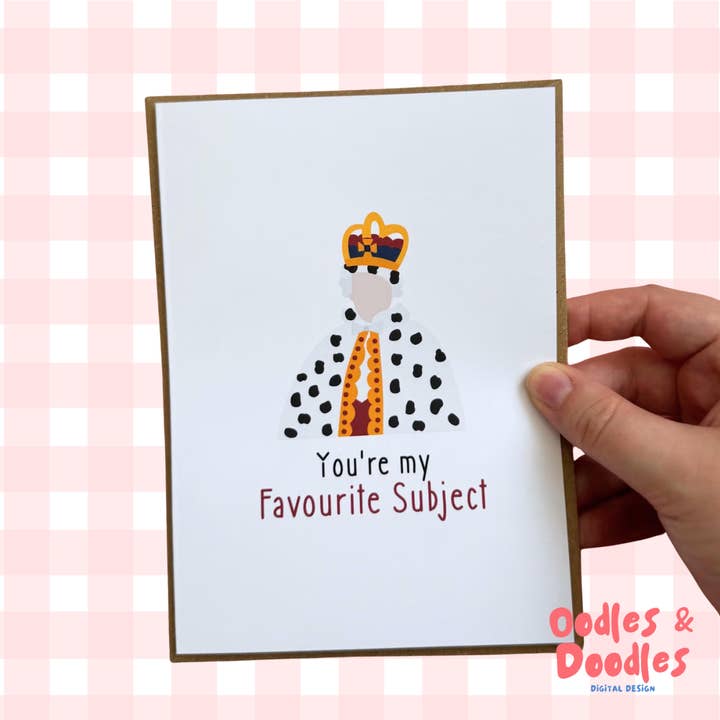Hamilton Musical Greeting Card: You're My Favourite Subject for wholesale by Oodles & Doodles