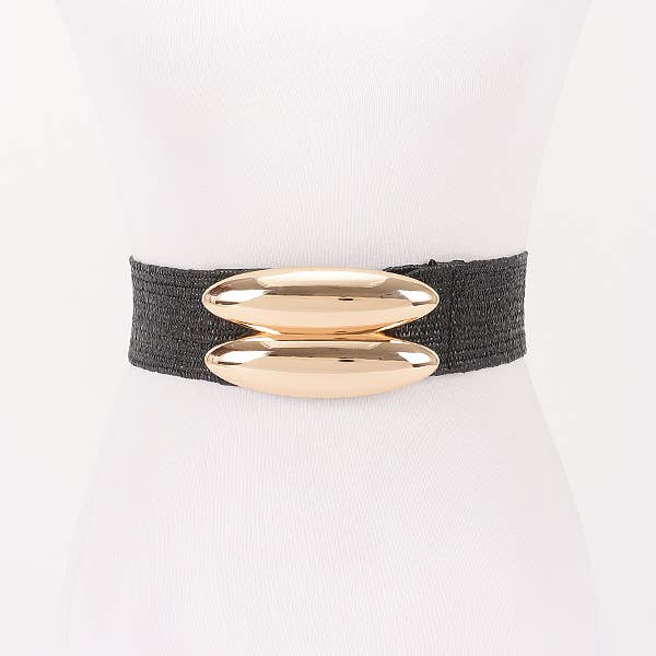 Oblige by G - Wholesale Belt – Women's - bold gold metal buckle accent. PB8942