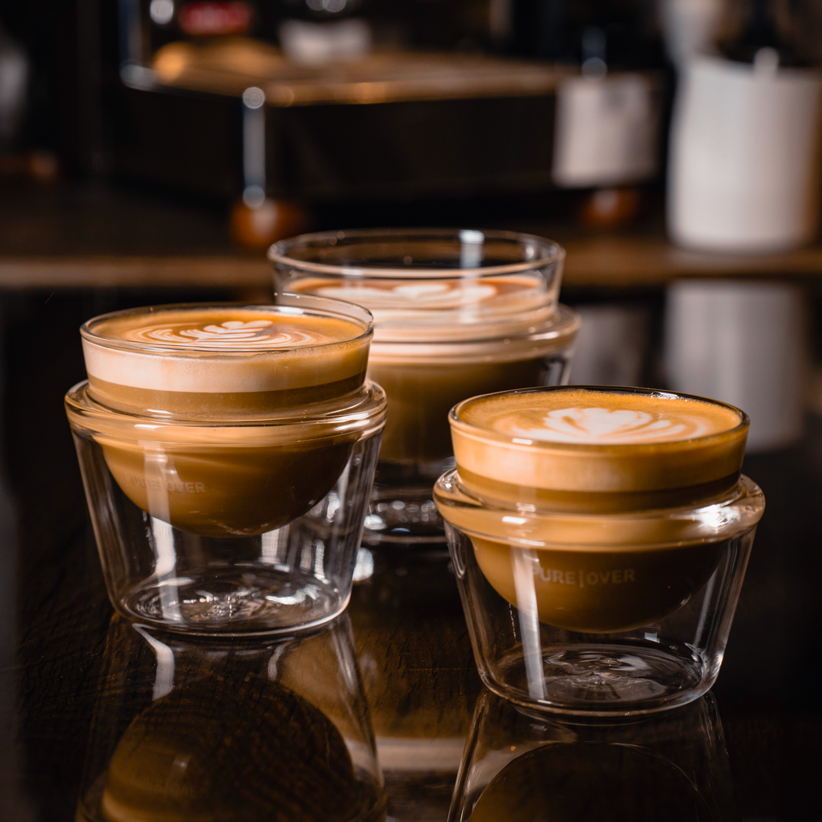 Pure Over - Vente Verre/tasse - Tasses à Latte (Cortado, Cappuccino, Latte, Matcha)1
