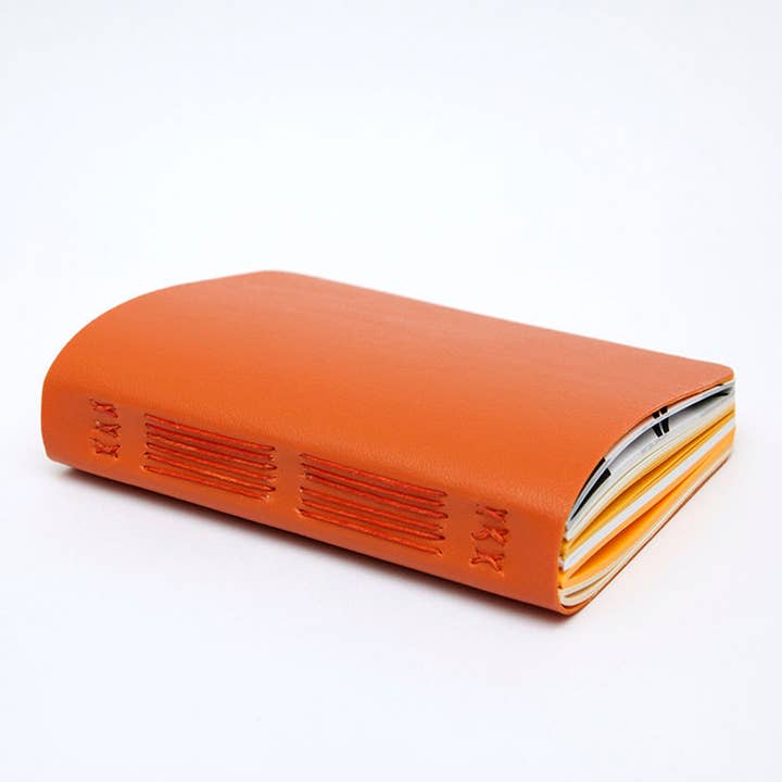 Original Brooks - Wholesale Notebook - Orange Handsewn Notebook with Assorted Paper2