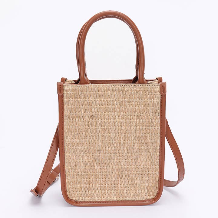 Borsa a tracolla in finta paglia per la vendita all'ingrosso da parte di 3AM BY H&D ACCESSORIES