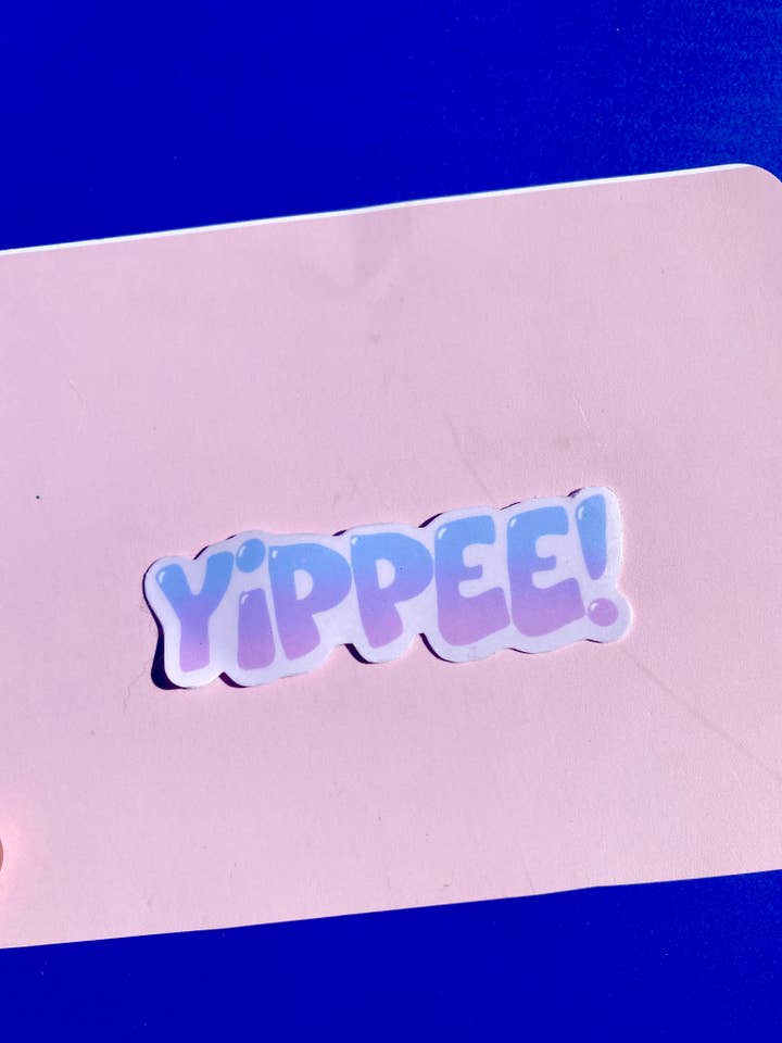 Pegatina impermeable Yippee de 2 pulgadas, meme de yippee, bonita pegatina para venta al por mayor de AstroManatee Shop