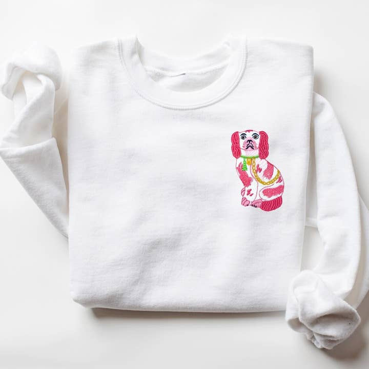 Staffordshire Dog Embroidered Sweatshirt for wholesale by Above All Designs