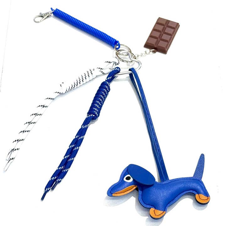 SHEERA - Wholesale Keychain - Women's - Decorative blue dog keychain0